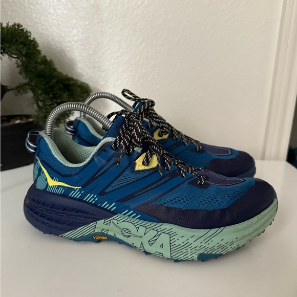 Hoka Blue and Green Athletic Shoes - Picture 2 of 9